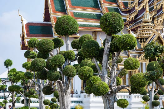 Bangkok, Thailand - January 4, 2010: detail of Phra Tinang Aporn Phimok Prasat Pavillion in the Grand Palace in Bangkok