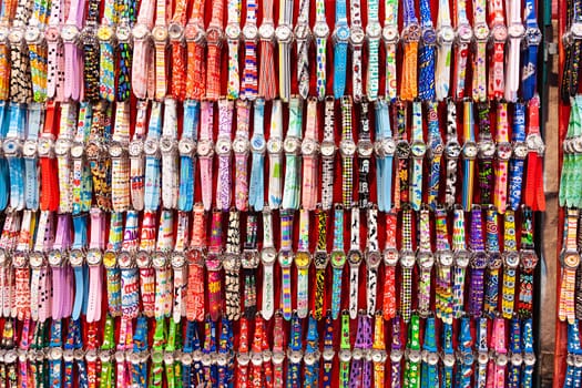 Hongkong, China - January 7, 2010: fake watch immitation for sale at the night market in Hongkong. These faked watches are much cheaper than the original products.