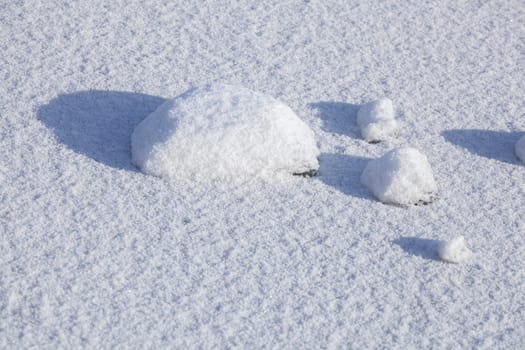 Snow-covered ice surface with pieces of ice, Germany