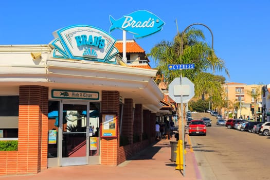 Santa Barbara, USA - June 5, 2016: The streets of the city of Santa Barbara are a city in the central part of the California coast, at the foot of the Santa Ines mountain range.