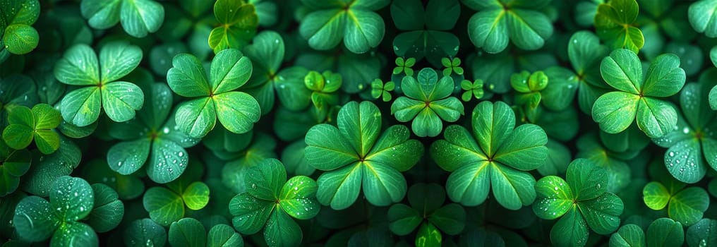 Four leaf clovers on white background, Realistic natural leaves natural background, little green trefoil, symbol of st. patrick's day. Isolated on white background copy space