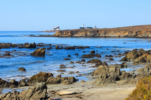 View of the Pacific Ocean in Big Sur, California
