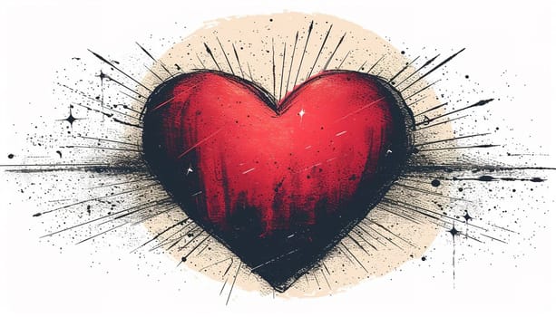 Vintage heart cartoon background, Retro design Valentine's Day background. Hand drawn hearts. Design elements for Valentine's day. Copy space Space for text