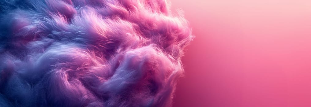 Neon pink and purple fur background fantasy. Abstract purple background texture. Soft skin texture. Modern design. Empty space for text. top view beauty