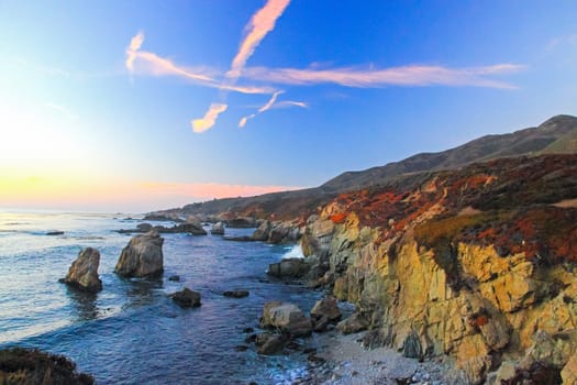 View of the Pacific Ocean in Big Sur, California