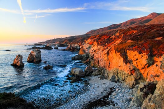 View of the Pacific Ocean in Big Sur, California