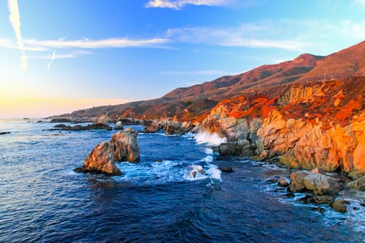 View of the Pacific Ocean in Big Sur, California