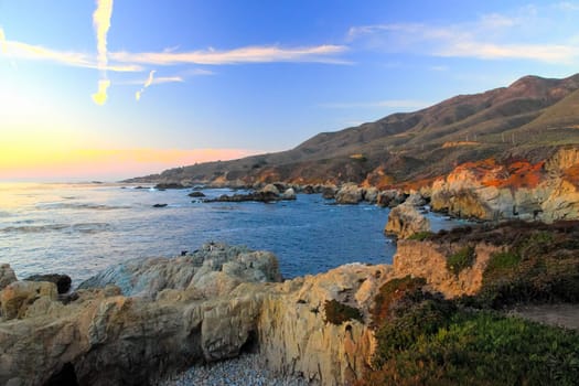 View of the Pacific Ocean in Big Sur, California