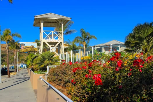 Santa Barbara, USA - June 5, 2016: The streets of the city of Santa Barbara are a city in the central part of the California coast, at the foot of the Santa Ines mountain range.