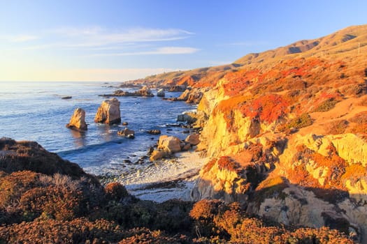 View of the Pacific Ocean in Big Sur, California