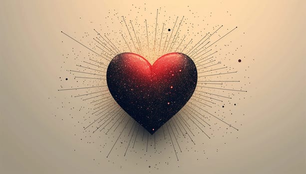Vintage heart cartoon background, Retro design Valentine's Day background. Hand drawn hearts. Design elements for Valentine's day. Copy space Space for text