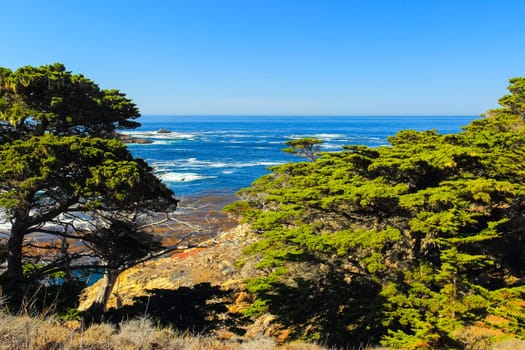 View of the Pacific Ocean in Big Sur, California