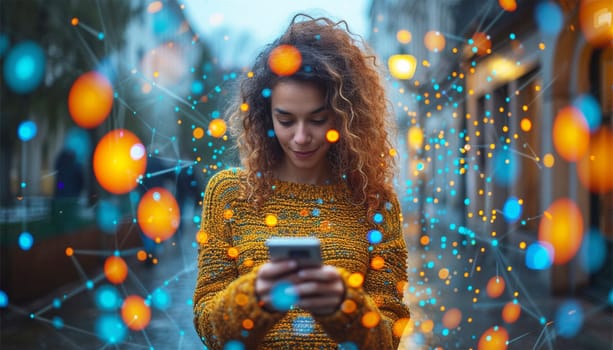 Hand of person holding mobile smartphone with icons concept. Mail,phone,email icon. cutomer support concept, copy space. Technology business design communication