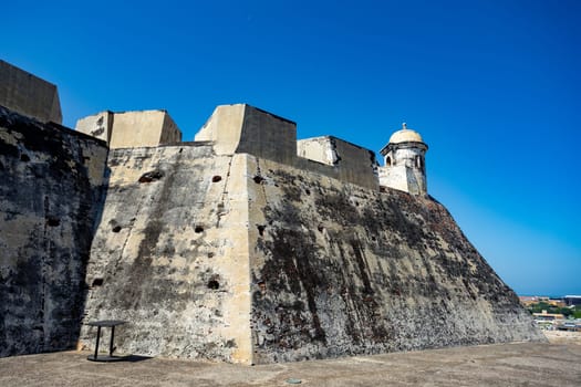 Castillo San Felipe de Barajas, fortress in the strategic location of Cartagena de Indias city on the Caribbean coast of Colombia.