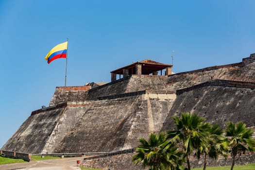 Castillo San Felipe de Barajas, fortress in the strategic location of Cartagena de Indias city on the Caribbean coast of Colombia.
