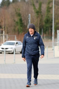 Coach Christian Streich (SC Freiburg) at the final training session before the Europa League - Qualification 1/8 Final,SC Freiburg vs RC Lens
