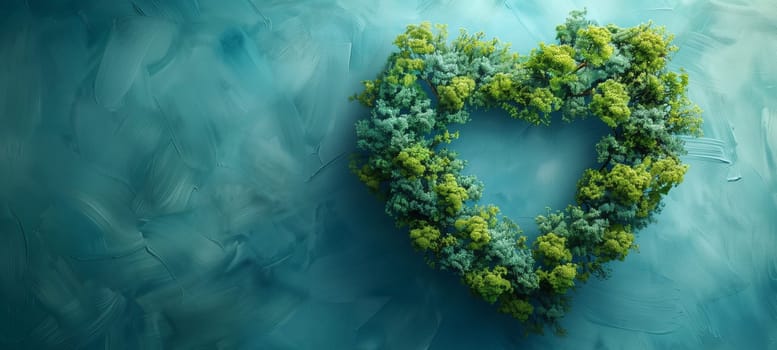 Trees and plants forming a heart, planet earth, green forest and woodland, environment concept, connect and protect nature, earth day