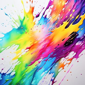 Washed-out watercolors as a background. Bright colors that run. Colorful splashes of color. AI generated image