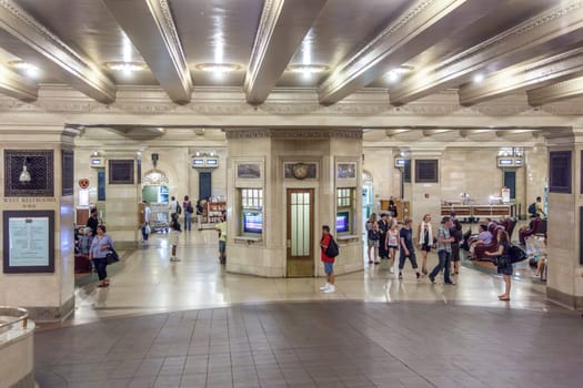 New York, USA - July 10, 2010:  view of commuters and tourists flood the grand central station during the afternoon rush hour in New York.