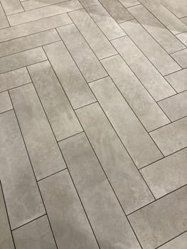 Oblong tiles on a the interior floor