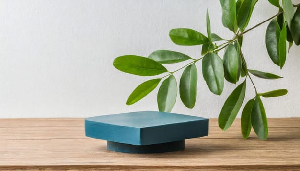 modern podium or pedestal display with platform concept on white background blank shelf stand for showing product 3d rendering