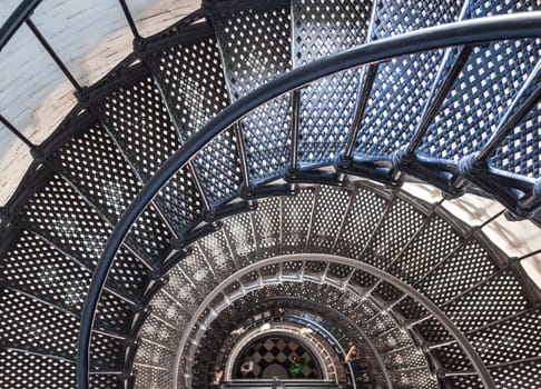 Sankt Augustine, USA - July 10, 2010: .beautiful iron stairs inside the lighthouse from Saint Augustine in Florida. The lighthouse was erected in 1871.