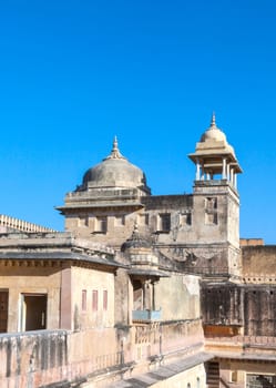 Amer, India - November 12 2011:  Amber Fort in Amber,India. Constructed by Raja Man Singh I in 1592 , the fort was made in red sand stone and white marble.