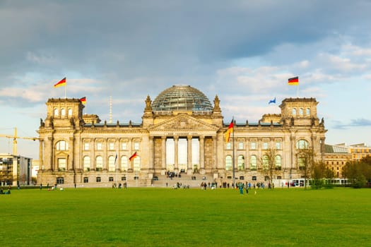 Berlin, Germany - April 23, 2012: Reichstag in Berlin, the german parliament