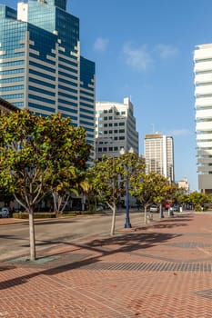 San Diego, USA - June 11, 2012:  facade of modern skyscraper  downtown in  in San Diego, USA.