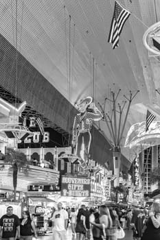 Las Vegas, USA - June 16, 2012: Fremont Street in Las Vegas, Nevada . The street is the second most famous street in the Las Vegas. Fremont Street dates back to 1905, when Las Vegas was founded.
