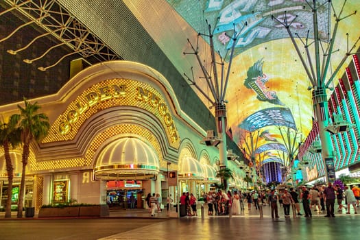 LAS VEGAS, USA - JUNE 16, 2012: The Golden Nugget hotel and casino in downtown Las Vegas. Golden Nugget is the largest hotel in the downtown area, with a total of 2,345 rooms.