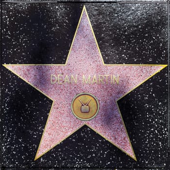 Los Angeles, USA - June 26, 2012: Dean Martins star on Hollywood Walk of Fame  in Hollywood, California. This star is located on Hollywood Blvd. and is one of 2400 celebrity stars.