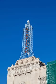Los Angeles, USA - June 26, 2012: tower of historic el Capitan theater and cinema in Hollywood.