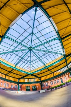 Seebad Heringsdorf, Germany - April 17, 2014: famous old train station in Seebad Heringsdorf, Germany. The train station was inaugurated in 1896.