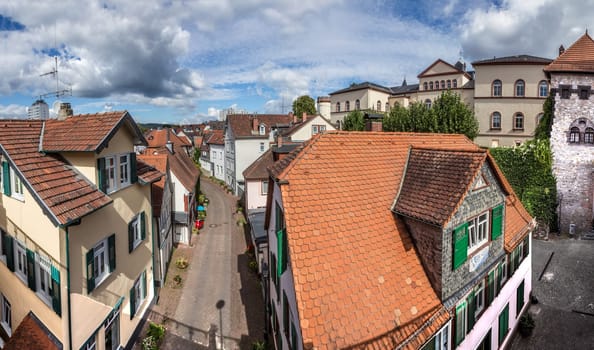 BAD HOMBURG, GERMANY - SEP 20, 2015: panorama of old town of Bad Homburg.  Homburg was given market rights as early as around 1330.
