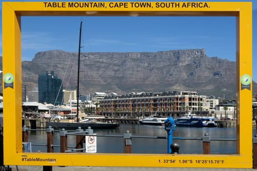 Cape Town, South Africa - April 16, 2018: view from  old wharf in Cape town, south Africa to table mountain.