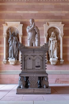 Speyer, Germany - July 18, 2018: inside View of the Speyer Cathedral. The Speyer Cathedral is a cultural UNESCO World Heritage Site.