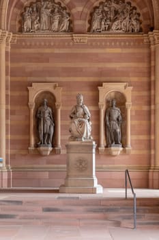 Speyer, Germany - July 18, 2018: inside View of the Speyer Cathedral. The Speyer Cathedral is a cultural UNESCO World Heritage Site.
