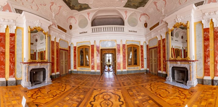 Weimar, Germany - July 29, 2018: The Baroque Belvedere castle built for house-parties in Weimar, Thuringia