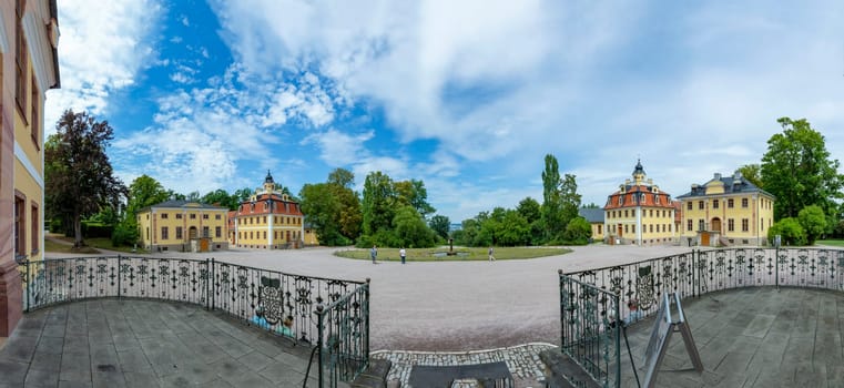 Weimar, Germany - July 29, 2018: The Baroque Belvedere castle built for house-parties in Weimar, Thuringia