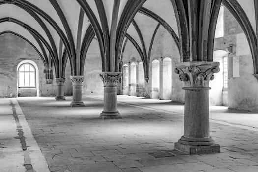 Eltville, Germany - December 29, 2018: Monks dormitory from monastery Eberbach in Germany