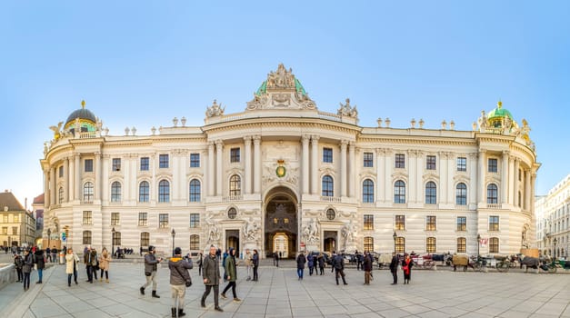 Vienna, Austria - February 15, 2019: scenic view of Michaeler square in Vienna, Austria.