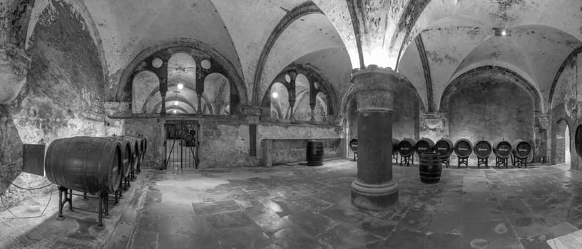 Eberbach, Germany - December 29, 2018: old vinery in Eberbach. The Abbey is a former Cistercian monastery near Eltville am Rhein in the Rheingau, Germany.