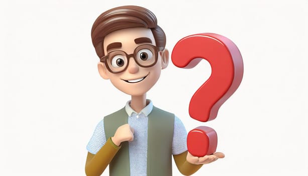 3d human with a red question mark