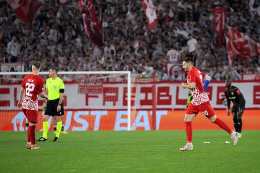 Christian Günter (SC Freiburg) coming on as a substitute in the match of the Football Europa League - Qualification 1/8 Final,SC Freiburg vs RC Lens