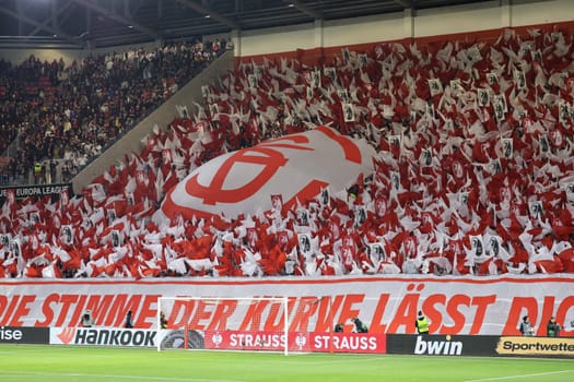 The Freiburg Südkuve was in top form at the Football Europa League - Qualification 1/8 Final,SC Freiburg vs RC Lens