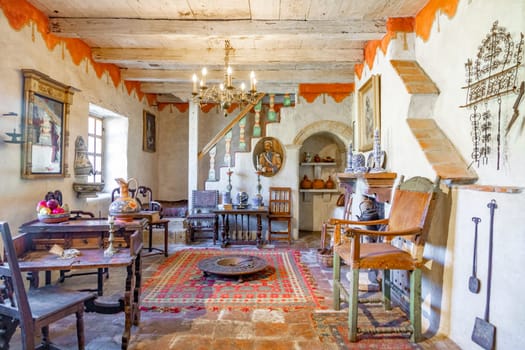Carmel, USA - March 15, 2019:  priors room at Carmel Mission San Carlos Borromeo in Carmel, USA. Pope Paul II was worshiping the holy maria at Carmel.