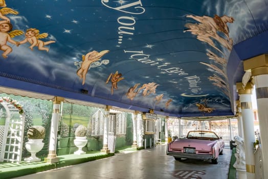 Las Vegas, USA - May 25, 2022: Little White Wedding Chapel  in Las Vegas, USA. Michael Jordan and Joan Collins married in that chapel.