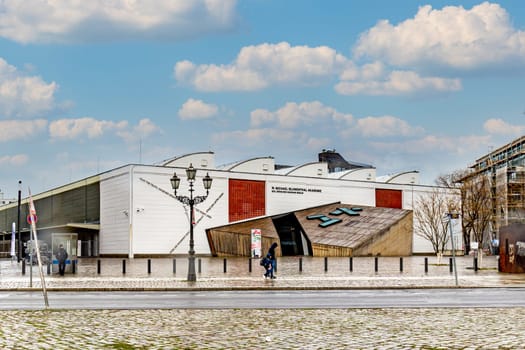 Berlin, Germany - March 25, 2019: view to building of Michael Blumenthal academy in Berlin, Germany.