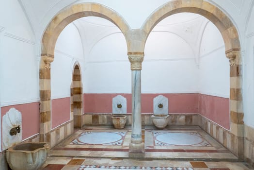 Beiteddine, Lebanon - October 12, 2019: Official Lebanese presidents summer residence. Beiteddine Palace, a 19th-century palace in Beiteddine, Lebanon.